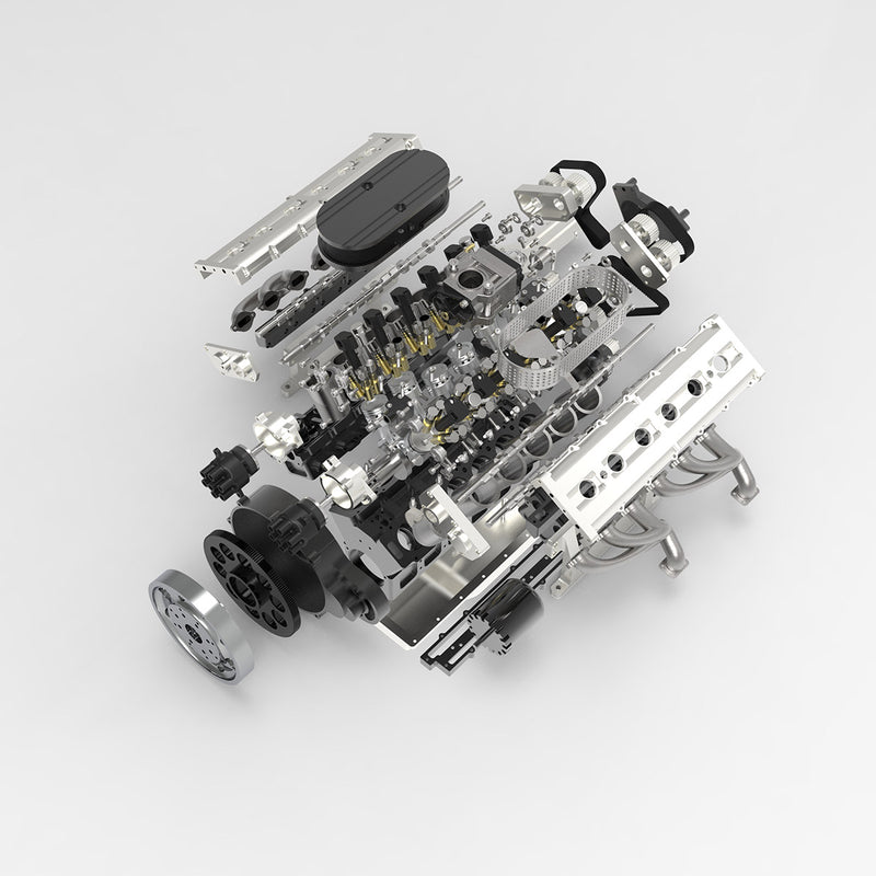 ENJOMOR V8 78CC DOHC Modelo de motor de combustión interna de gasolina eléctrica refrigerada por agua de ocho cilindros en forma de V de cuatro tiempos