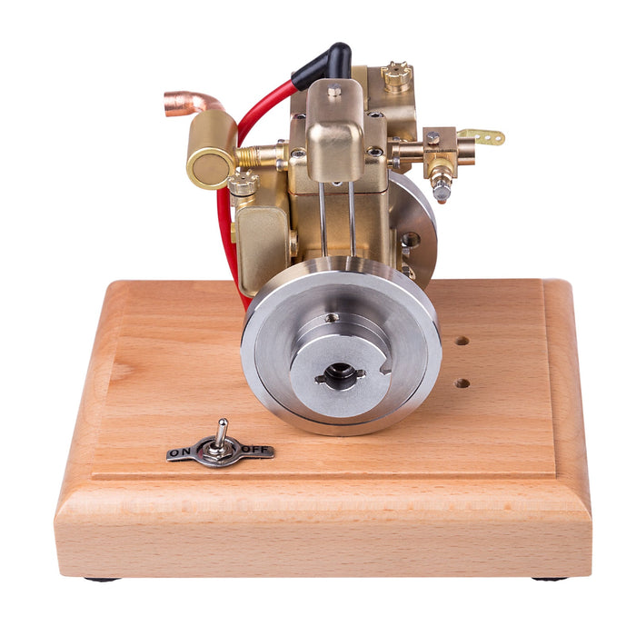Mini 1.6cc Water-cooled Single-cylinder 4-stroke Gasoline Engine Internal Combustion Engine Model with Wooden Base enginediyshop