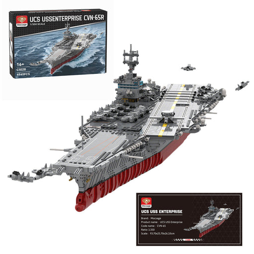 Mocsage 1/350 UCS USS Enterprise CVN-65 Nuclear-powered Aircraft Carrier Military Model Building Blocks Set (4941PCS) enginediyshop