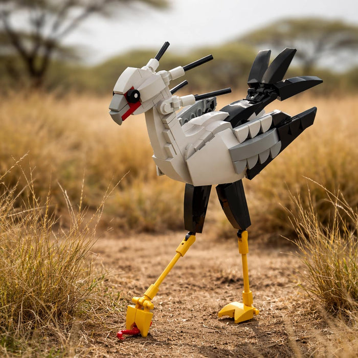 MOC-227312 African Savanna Crested Bird Secretarybird Building Blocks Set(157PCS)