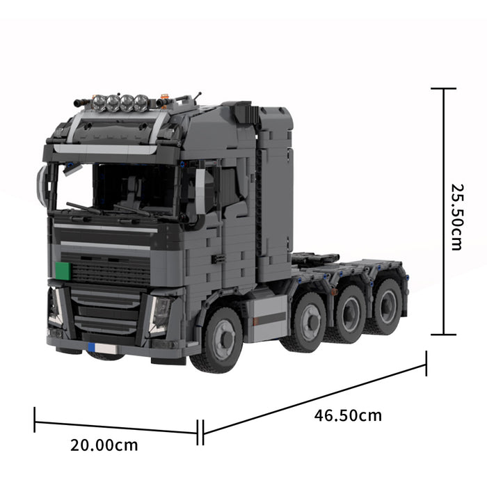 MOC-1/17 Scale Volvo FH16 Heavy Tractor Truck Building Blocks Set(Dynamic Version/Black/3291PCS