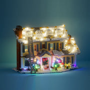 Christmas Holiday Home Building Blocks Set (1958PCS）– Snowy Winter House with Lights, Buses & Sleds enginediyshop