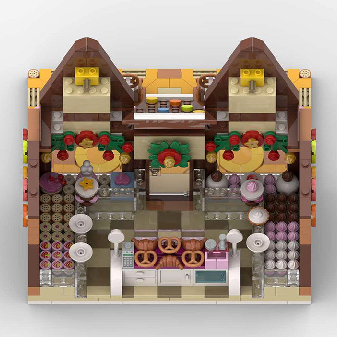MOC-199764 Winter Village Pastry Shop Christmas Building Blocks Set (1904PCS) enginediyshop