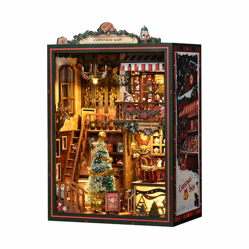 Christmas Shop 3D Wooden DIY Miniature House Kit, Creative Holiday Desktop Decor, Unique Christmas Gift (264PCS) enginediyshop
