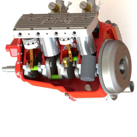 Small Rigid Engine CISON 1/6 Scale Small-Block 44cc V8 Engine Model, Water-Cooled 4-Strok ...