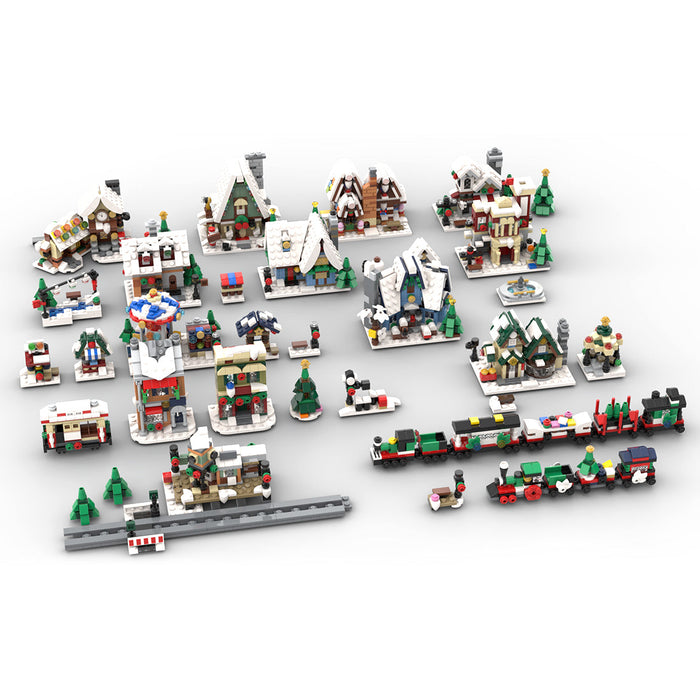 MOC-124484 Winter Village Street View Building Blocks Toys Set -4454PCS enginediyshop