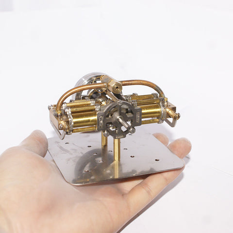 Miniatur-Dampfmaschinenmodell mit vier Zylindern in horizontaler Gegenüberstellung, ohne Kessel für Modellschiff-Geschenksammlung 4