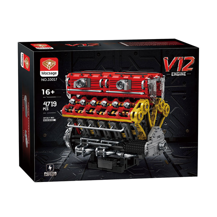 MOC-Mocsage 60°  Lamborghini  V12 Engine Building Blocks Set（4719PCS） enginediyshop