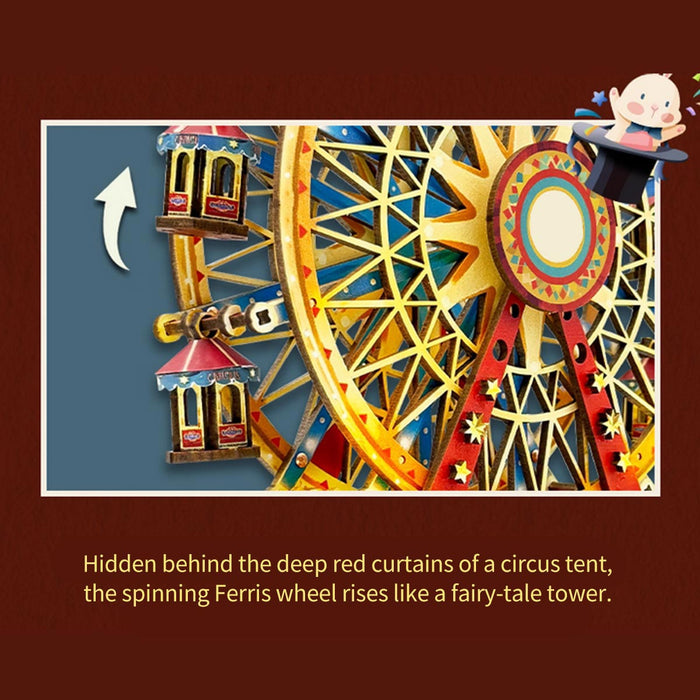 Century Ferris Wheel Music Box DIY 3D Wooden Model Kit, Creative Gift & Desktop Decor (367PCS) enginediyshop