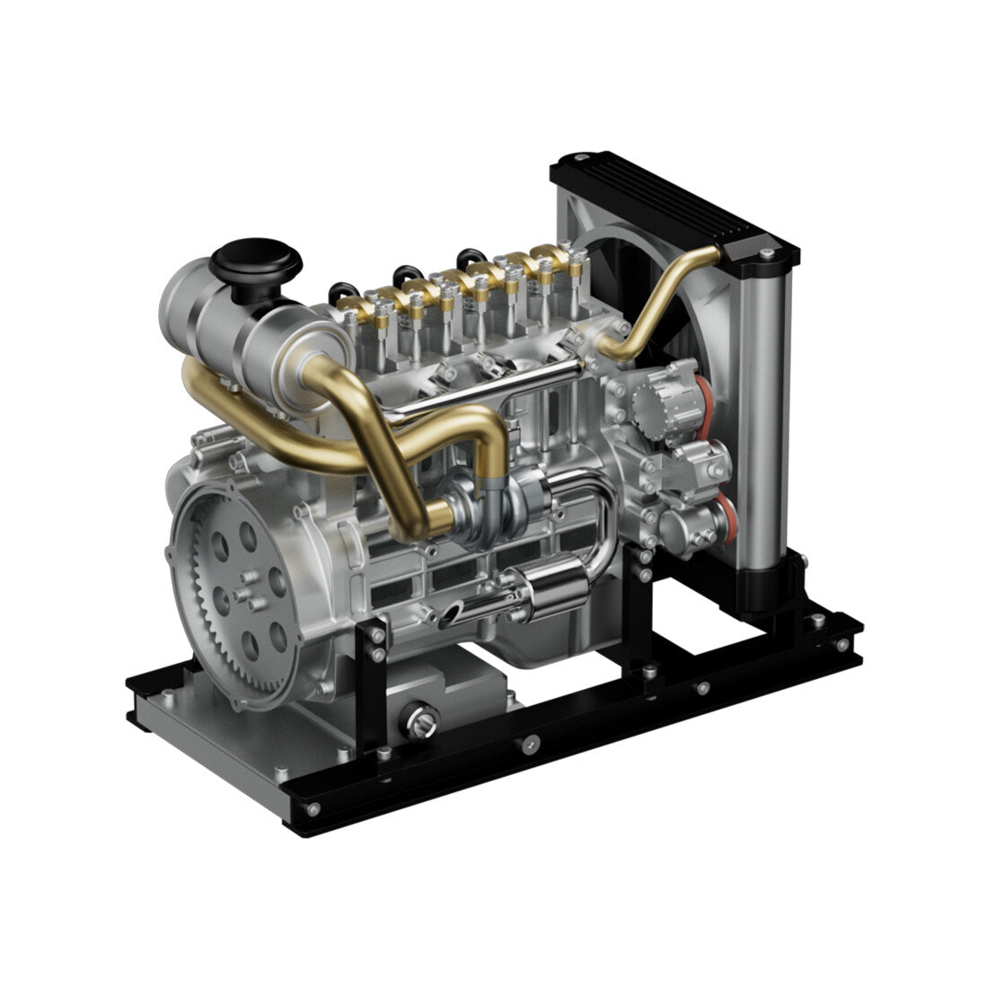 TECHING 1/10 DIY Mini Metal OHV Inline Four-Cylinder Diesel Engine Mod ...