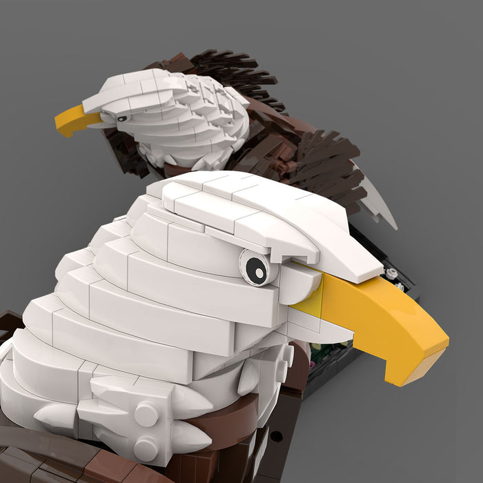 MOC-161001 American Bald Eagle Assembly Building Blocks Set (1468PCS/Dark-brown)