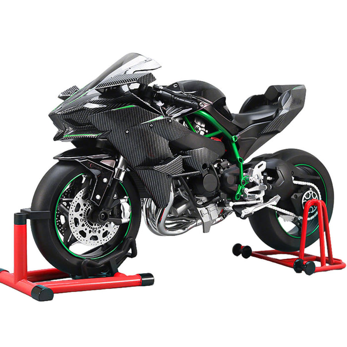 1/6 Scale Alloy Dynamic Motorcycle Model - Simulation Bike with Ignition System & Smoke Spray (Carbon Fiber Style) enginediyshop