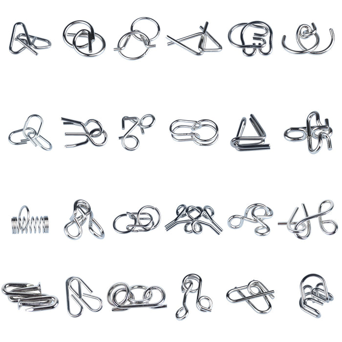 Advent Calendar Brain Teaser Adventskalender 24Pcs Christmas Gift Metal Brain Teasers Puzzle Educational Toy - Type 2 enginediyshop