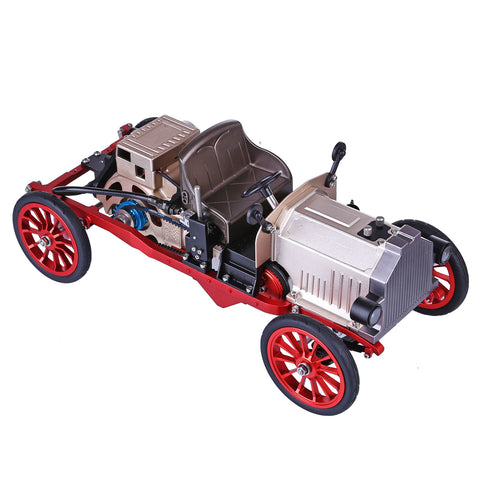 TECHING Klassisches Auto mit Einzylinder-Motormodellbausatz, das funktioniert - 300 Teile 7