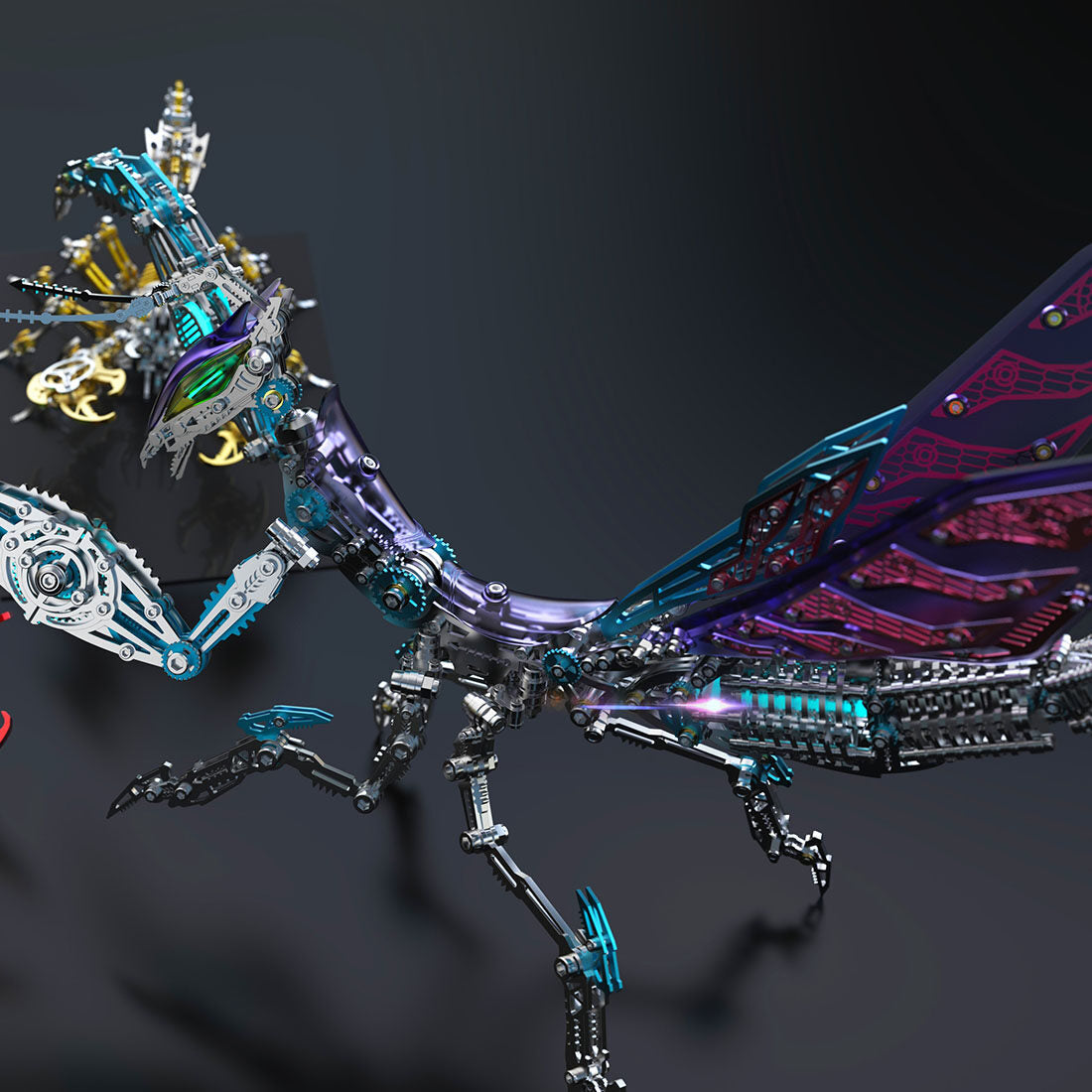 3D Metal Mechanical Mantis DIY Assembly Insect Model Kits Creative Orn ...