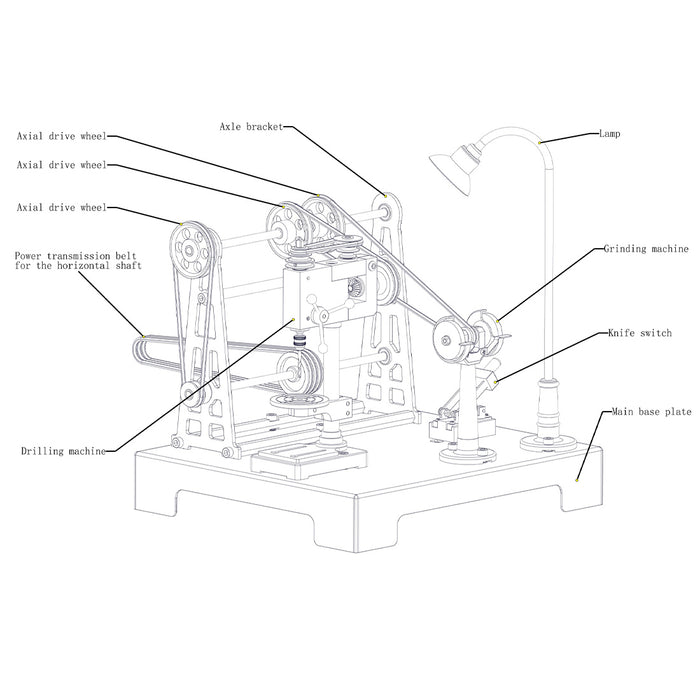 RETROL GF-01 27-piece DIY Miniature Workshop Model Kit for SE-01/02/03 and other Steam Engine Models