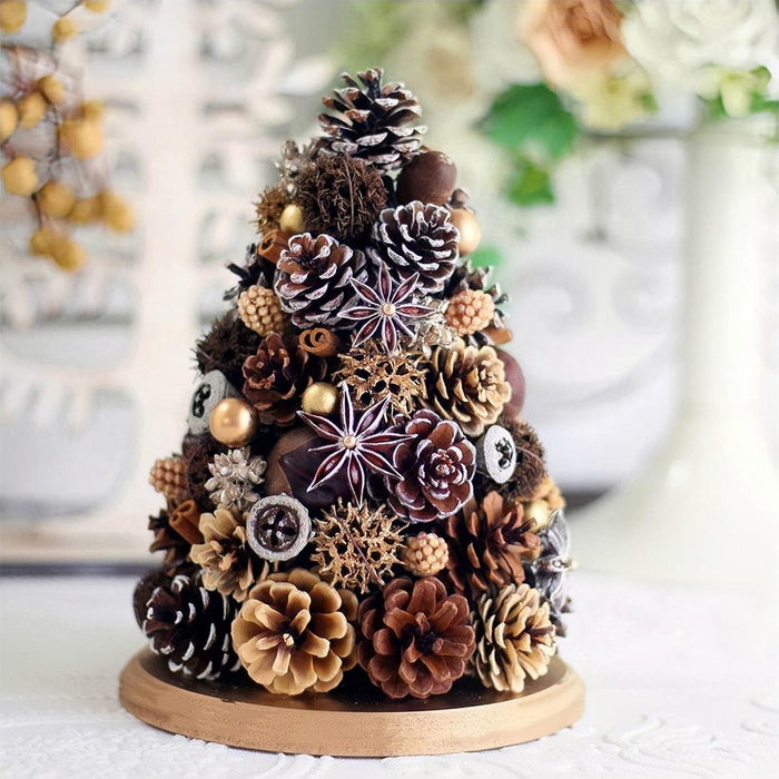 DIY Christmas Tree Kit with Dried Fruits and Natural Flowers, Holiday Home Decor for Living Room Festive Decorating enginediyshop