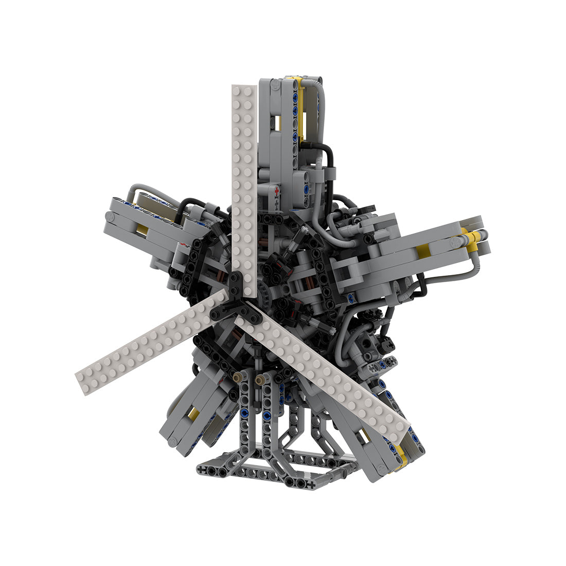 5 Cylinder Radial Engine Pneumatic Assembly Model Building Blocks Set MOC-39694 enginediyshop