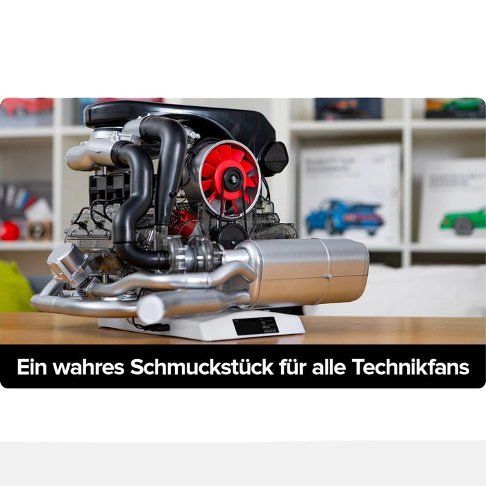 1/3 Scale DIY Turbo Engine Model Kit - Electric Motorized Horizontal Opposed 6-Cylinder with Working Turbocharger, STEM Educational Display Toy enginediyshop