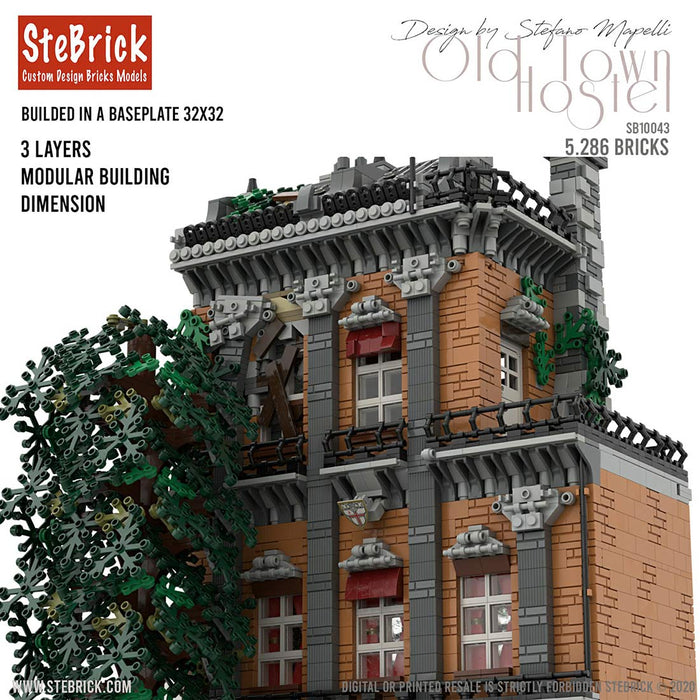 MOC-46504  Old Town Hostel  Creative Street View Building Blocks Compatible with Other Brands Street View (5286PCS) enginediyshop