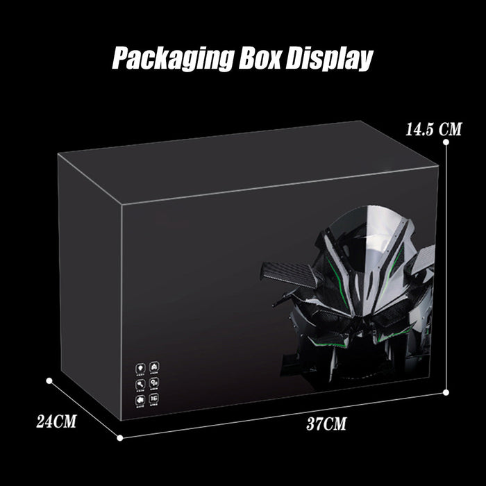 1/6 Scale Alloy Dynamic Motorcycle Model - Simulation Bike with Ignition System & Smoke Spray (Carbon Fiber Style) enginediyshop