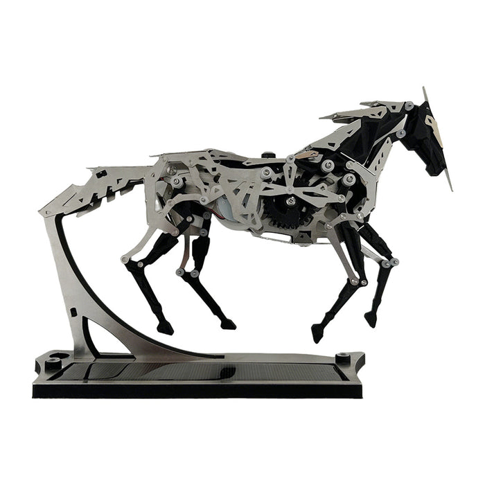 Solar-Powered Mechanical Horse 3D Metal Model DIY Assembly Art Sculpture Powered  Industrial Style Desk Decor Creature Mechanical Display Kit -165PCS enginediyshop
