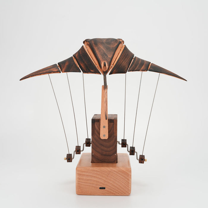 Wooden Manta Bionic Marine Biological Dynamic Model, Desktop Relaxation Decor