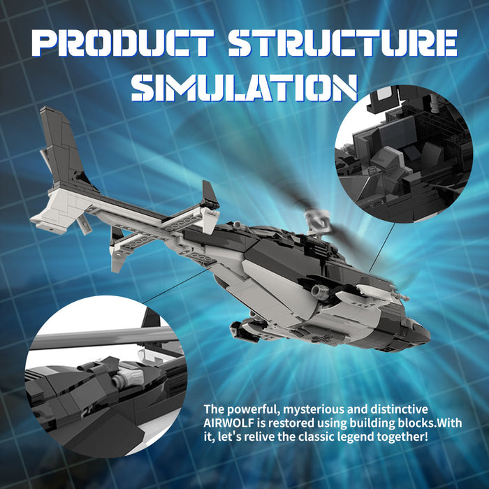 Mocsage MOC-149250 Helicopter Model Assembly Toy Building Blocks Set Creative Ornament (1039PCS) enginediyshop