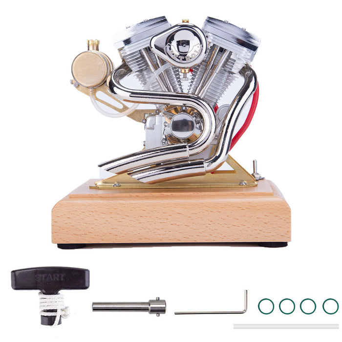 RETROL OHV 4.2CC V-Twin Four-Stroke Gasoline Engine Mini Retro Motorcycle Internal Combustion Engine Model (RTR Version) enginediyshop
