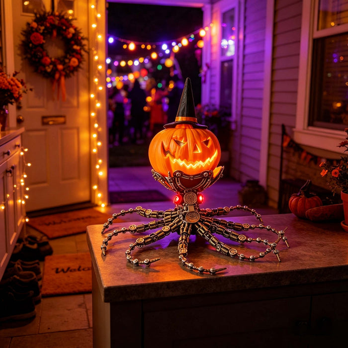 Punkbuild Steampunk Mechanical Octopus Metal Model Kit – Pumpkin Head, 2400+ PCS enginediyshop