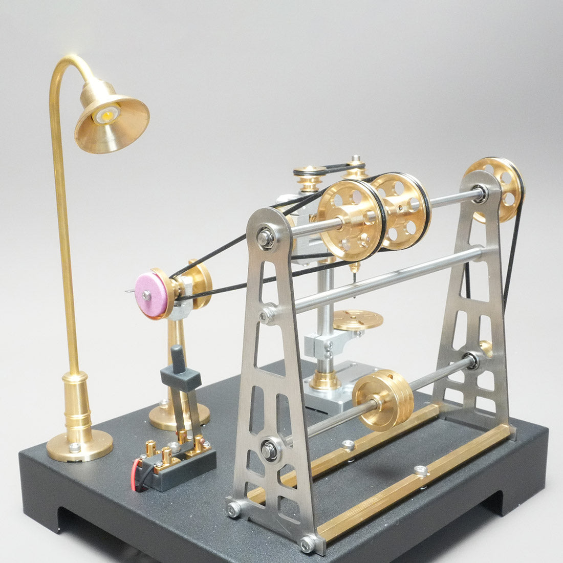 RETROL SE-03 DIY Steam Engine Model Kit with Generator & Light, 38 PCS Educational Mechanical Building Set