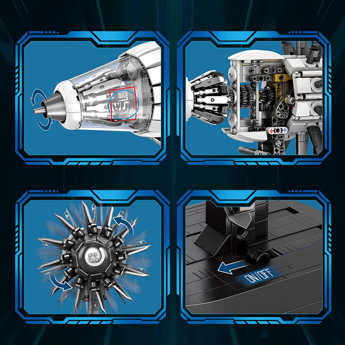 Mocsage MOC-180038 CFM-RISE Open Rotor Engine Building Blocks Set（1351PCS） enginediyshop