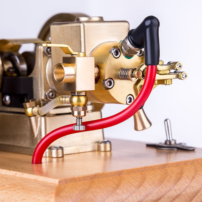 Mini 1.6cc Water-cooled Single-cylinder 4-stroke Gasoline Engine Internal Combustion Engine Model with Wooden Base enginediyshop