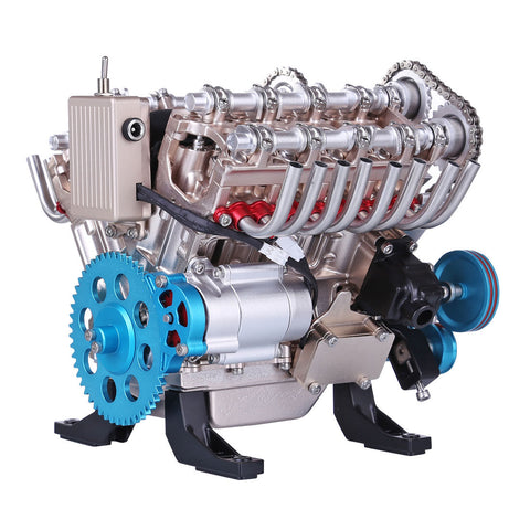 TECHING 500+ Teile 1:3 V8 Motor Modell Bausatz, Metall-Mechanik Motor Experiment Physik Spielzeug 2
