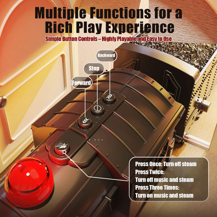 Electric RC Christmas Train Set Model with Carriage and Long Track, Gift for Boys and Girls (Model 623B) enginediyshop