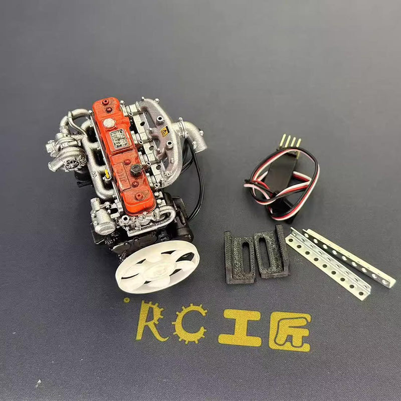 1/10 Scale Resin Inline Four-Cylinder Functional Vintage Diesel Engine Model for RC Crawlers - Enginediyshop