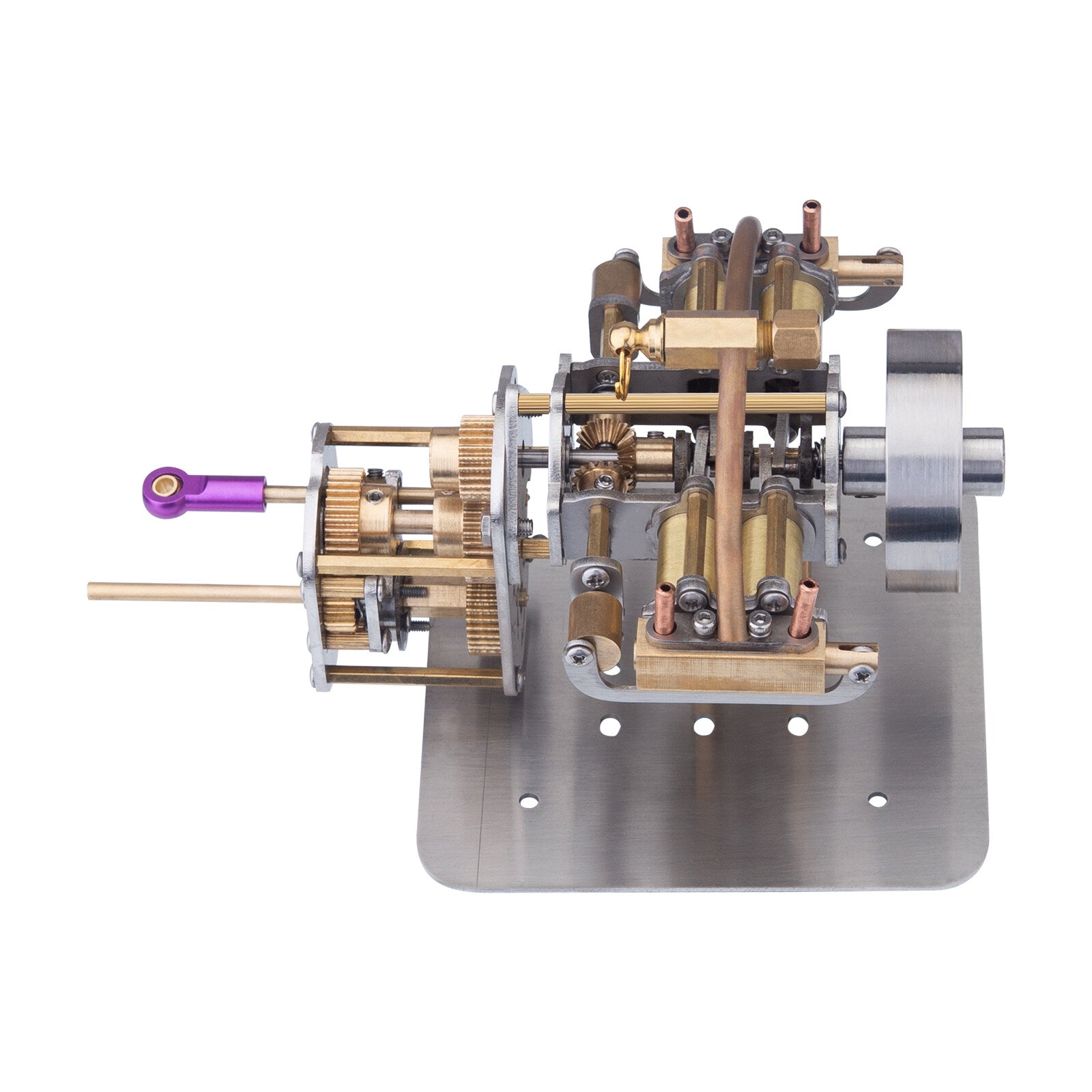 Miniatur-Horizontal-Viertakt-Dampfmaschinenmodell mit Getriebe für kleine Dampfmodellschiffe ohne Kessel 5