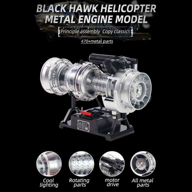 TECHING×SKYMECHMAN 1/4 Scale Metal Simulation Electric Military Helicopter Turboshaft Engine Model Kit