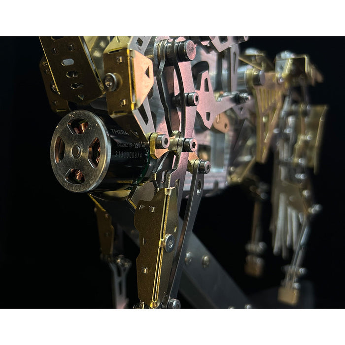 3D Metal Mechanical Horse Model DIY Dynamic Creature Assembly Sculpture with Precision Transmission Structure Powered Model Art Installation Display Kit-300+PCS enginediyshop