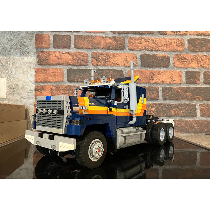 MOC- 1/17scale  FORD Class 8 Truck Building Blocks Set (Dark Blue/Dynamic Version/2443PCS)