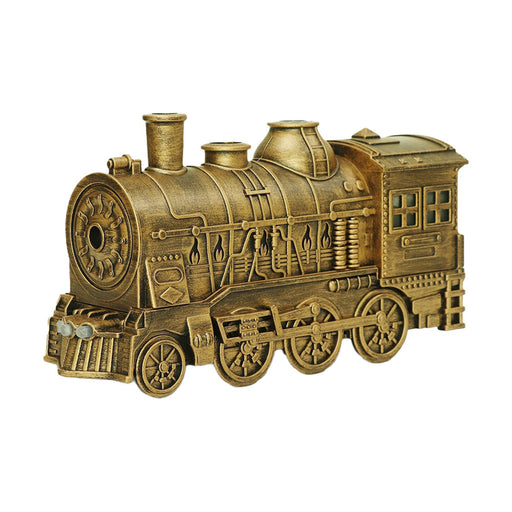 300ml Vintage Steam Train Aromatherapy Essential Oil Diffuser and Humidifier with Dual-Color LED Light (Standard US Power Supply/Bronze) enginediyshop