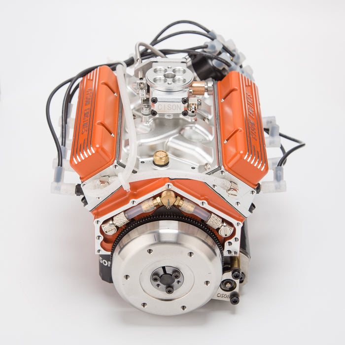 CISON Small-block 44CC 1/6 Scale V8 Engine Model, Water-Cooled 4-Stroke 8-Cylinder Gasoline Engine Internal Combustion V8 Engine Model Kit enginediyshop