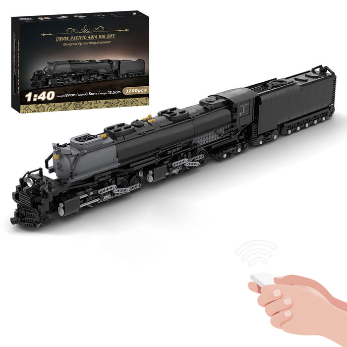 MOC-89126 1/40 4014 Big Boy Dynamic RC Train Model Building Blocks Set (3200pcs+/Black) enginediyshop