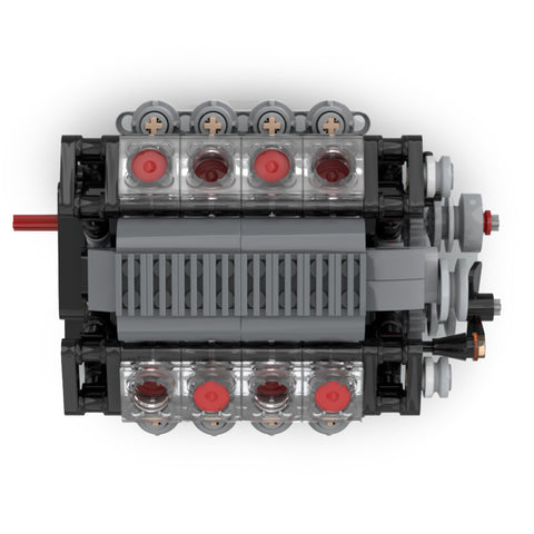 V8 Engine with Gearbox Tech Engine Model Particle Building Blocks MOC ...