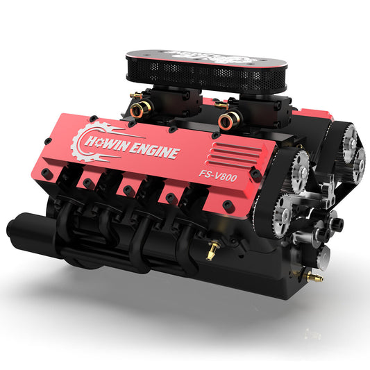 TOYAN HOWIN FS-V800 1/10 Eight-cylinder Four-stroke Water-cooled Nitro Engine Model for RC Car & Boat enginediyshop