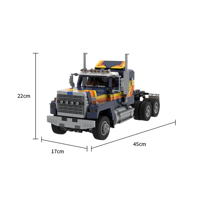MOC- 1/17scale  FORD Class 8 Truck Building Blocks Set (Dark Blue/Dynamic Version/2443PCS)