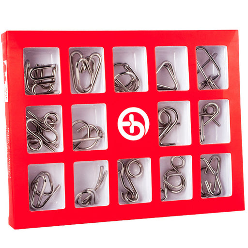 Advent Calendar Filler - Make Yours 15Pcs Brain Puzzles Intelligence Buckle Lock Toy - Red English Version enginediyshop
