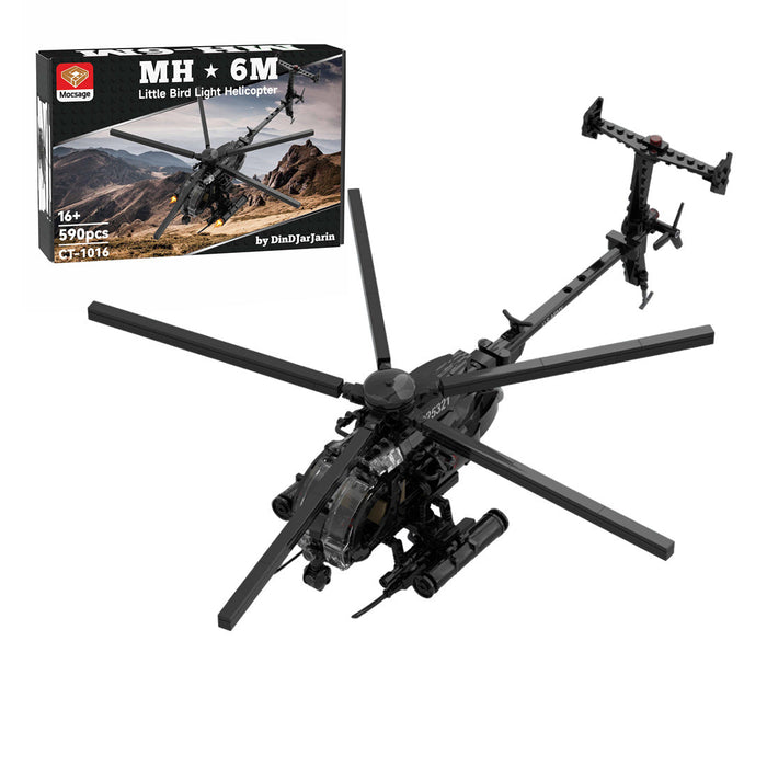 Mocsage MOC-88275 MH-6 Little Bird Helicopter Model Building Blocks Set -595PCS enginediyshop
