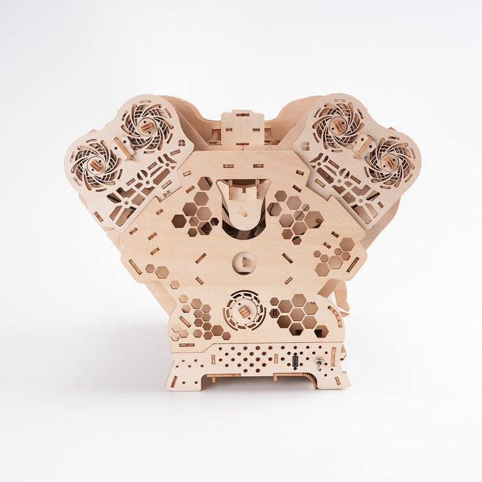 W12 Engine Model Kit – 1400+ PCS Motorized Wooden 3D Simulation Engine – DIY STEM Mechanical Engineering Display & Educational Model enginediyshop