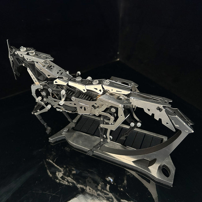 Solar-Powered Mechanical Horse 3D Metal Model DIY Assembly Art Sculpture Powered  Industrial Style Desk Decor Creature Mechanical Display Kit -165PCS enginediyshop